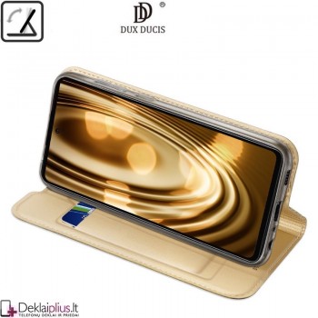 Dux Ducis dirbtinės odos atverčiamas dėklas - auksinės spalvos (telefonams Samsung A72/A72 5G)